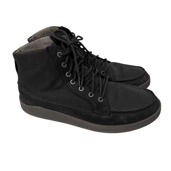 OluKai Molina Boots Men\'s 13 M Black Leather Ankle Chukka Lace Up
